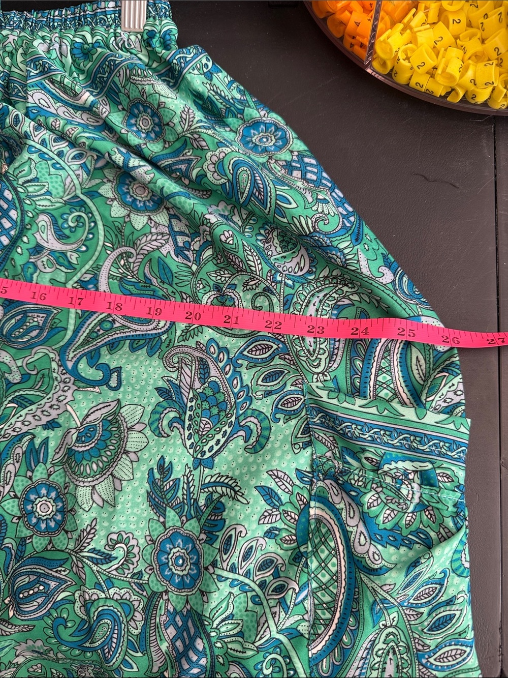 100% Silk Paisley Print Harem Drawstring Pants Made in India - Picture 6 of 6